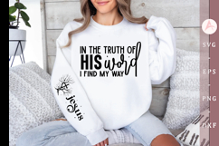 In the truth of His word I find my way Sleeve SVG Design Product Image 1