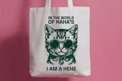 Funny Cool Cat SVG In A World Of Hahas I Am Hehe PNG Product Image 2