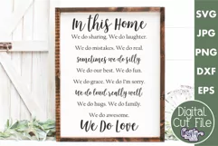 Farmhouse Home Sign Svg | In This Home Family Rules Product Image 1