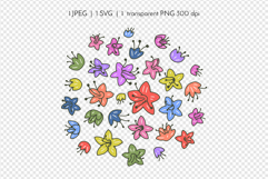 Whimsical Hand Drawn Ditsy Floral Mandala SVG Product Image 2