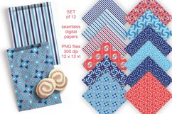 Independence Day Seamless Patterned Papers Set of 12 PNG