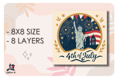Independence Day Colored Shadow box SVG Papercut template Product Image 2