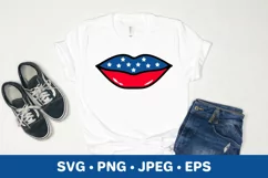 American patriotic lips. 4th of July SVG. Fourth of July Product Image 2