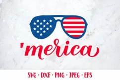 America SVG. Merica. Patriotic sunglasses. 4th of July Product Image 2
