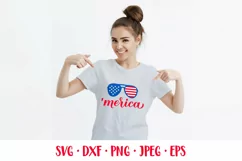 America SVG. Merica. Patriotic sunglasses. 4th of July Product Image 1