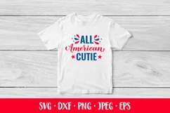 All American Cutie SVG. Funny Patriotic quote. 4th of July Product Image 2