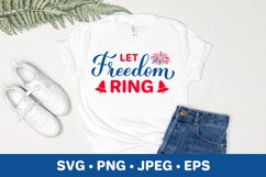 Let freedom ring. Fourth of July quote. Patriotic SVG Product Image 2
