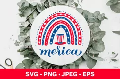 American patriotic rainbow. Fourth of July SVG Product Image 1