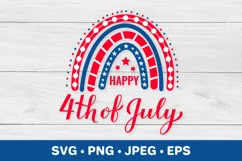 American patriotic rainbow. Happy 4th of July SVG Product Image 1