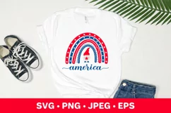 USA patriotic rainbow. 4th of July SVG. American gnome. Product Image 3
