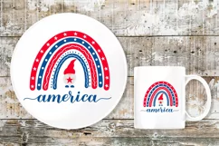 USA patriotic rainbow. 4th of July SVG. American gnome. Product Image 4