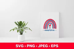USA patriotic rainbow. 4th of July SVG. American gnome. Product Image 2