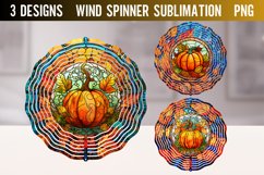 Stained Glass Autumn Wind Spinner Sublimation Design PNG Product Image 1