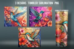 Hummingbird Tumbler Wrap Sublimation Design |Tumbler Wrap Product Image 1