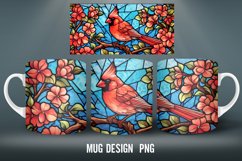Cardinal Stained Glass Mug Wrap Sublimation Designs Product Image 2