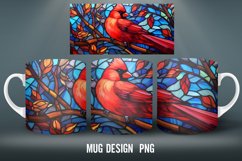 Cardinal Stained Glass Mug Wrap Sublimation Designs Product Image 3