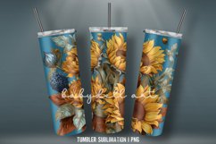 Sunflowers Tumbler Wrap Sublimation Design |Tumbler Wrap Product Image 3