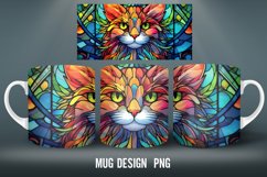 Cat Stained Glass Mug Wrap Sublimation Designs Product Image 2