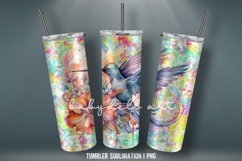 Watercolor Hummingbird Tumbler Wrap Sublimation Design Product Image 2