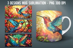 Hummingbird Stained Glass Mug Wrap Sublimation Designs Product Image 1