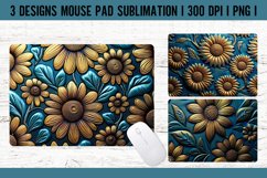 Turquoise Tooled Leather Mouse Pad Sublimation PNG I Mouse Product Image 1