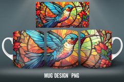 Hummingbird Stained Glass Mug Wrap Sublimation Designs Product Image 3