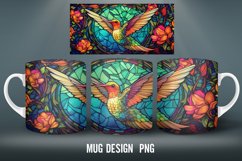 Hummingbird Stained Glass Mug Wrap Sublimation Designs Product Image 4