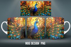 Peacock Stained Glass Mug Wrap Sublimation Designs Product Image 2