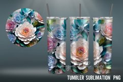 3D Tumbler wrap| Flowers Tumbler Sublimation 20 oz Product Image 2