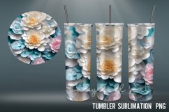3D Tumbler wrap| Flowers Tumbler Sublimation 20 oz Product Image 5