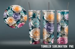 3D Tumbler wrap| Flowers Tumbler Sublimation 20 oz Product Image 4