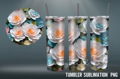 3D Tumbler wrap| Flowers Tumbler Sublimation 20 oz Product Image 3