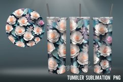 3D Tumbler wrap| Flowers Tumbler Sublimation 20 oz Product Image 7