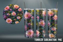 3D Tumbler wrap| Flowers Tumbler Sublimation 20 oz Product Image 4