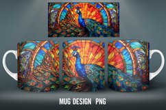 Peacock Stained Glass Mug Wrap Sublimation Designs Product Image 4