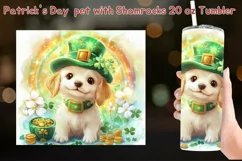 Adorable Puppy in St. Patrick's Day Hat with Shamrocks Product Image 2