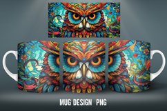 Owl Stained Glass Mug Wrap Sublimation Designs Product Image 4