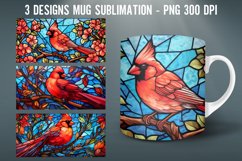 Cardinal Stained Glass Mug Wrap Sublimation Designs Product Image 1