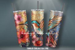 Hummingbird Tumbler Wrap Sublimation Design |Tumbler Wrap Product Image 2