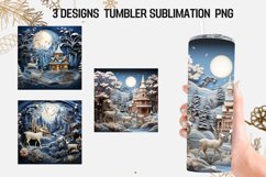 Christmas Tumble Wrap Sublimation Designs |Tumble Wrap PNG Product Image 1