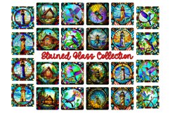 BUNDLE Stained Glass Square Coaster Sublimation Designs PNG Product Image 2