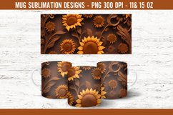 Tooled Leather Sunflower Mug Sublimation Design Coffee Mug Product Image 1