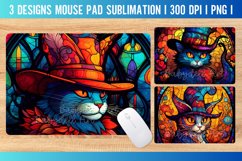 Stained Glass Cat Mouse Pad Sublimation PNG I Mouse Pad Product Image 1