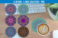 Abstract Boho Round Coaster Sublimation Designs Product Image 1