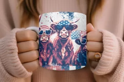 4th of July Mug Sublimation Design - Patriotic Cows Product Image 5
