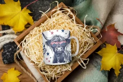 4th of July Mug Sublimation Design - Patriotic Cows Product Image 6