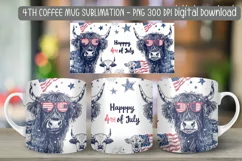 "Digital sublimation mug template with American flag"