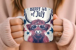 4th of July Mug Sublimation Design - Patriotic Cows Product Image 4
