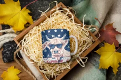 4th of July Mug Sublimation Design - Patriotic Cows Product Image 6