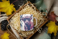 4th of July Mug Sublimation Design - Patriotic Cows Product Image 7